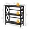 Costway 3-Tier Bookshelf Wooden Open Storage Bookcase for Home Office White\Black\Coffee\Natural